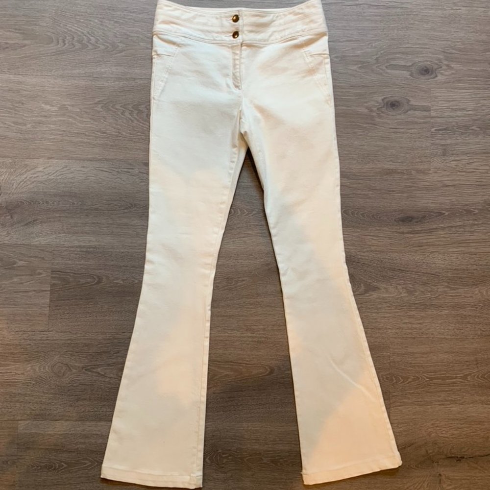 Veronica Beard White Flare Jeans - SIZE 0